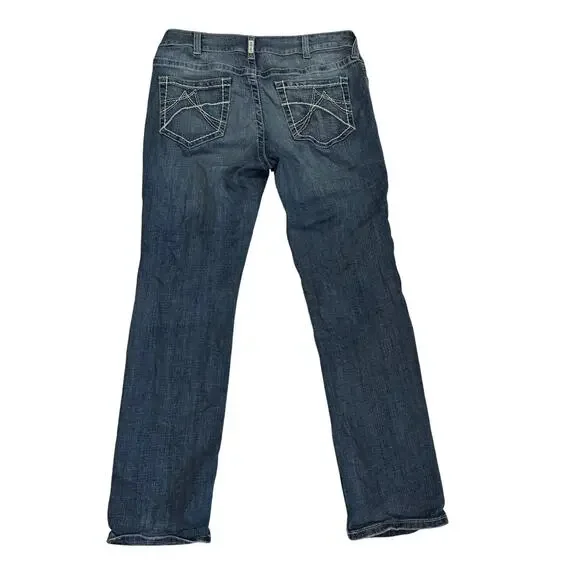 Ariat R.E.A.L. Gianna Straight Mid Rise Arrow Jeans Stryker Wash Style 10034655 - Picture 3 of 10
